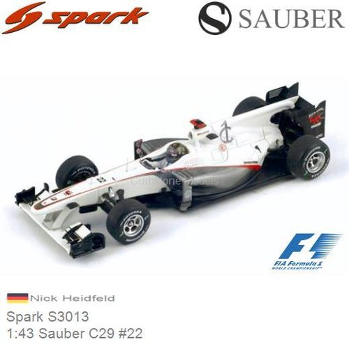 Modelauto 1:43 Sauber C29 #22 | Nick Heidfeld (Spark S3013)