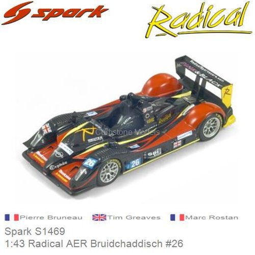 Modelauto 1:43 Radical AER Bruidchaddisch #26 | Pierre Bruneau (Spark S1469)