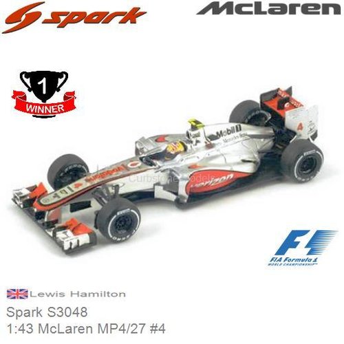 Modelauto 1:43 McLaren MP4/27 #4 | Lewis Hamilton (Spark S3048)
