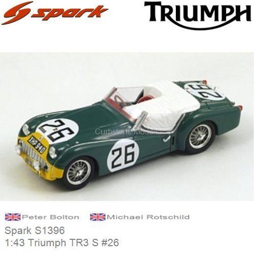 Modelauto 1:43 Triumph TR3 S #26 | Peter Bolton (Spark S1396)