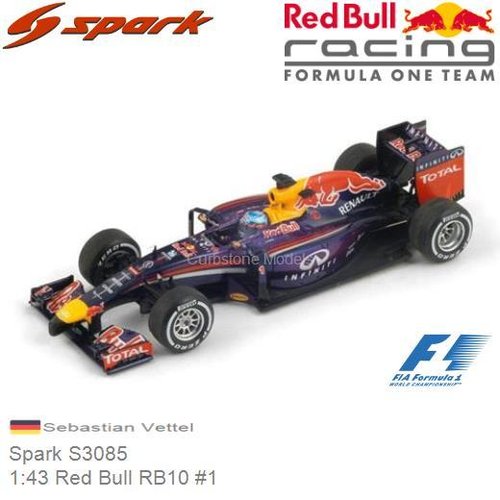 Modelauto 1:43 Red Bull RB10 #1 | Sebastian Vettel (Spark S3085)