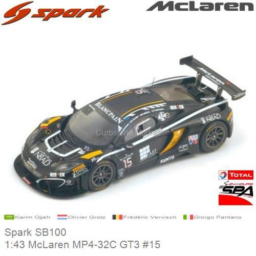 Modelauto 1:43 McLaren MP4-32C GT3 #15 | Karim Ojjeh (Spark SB100)