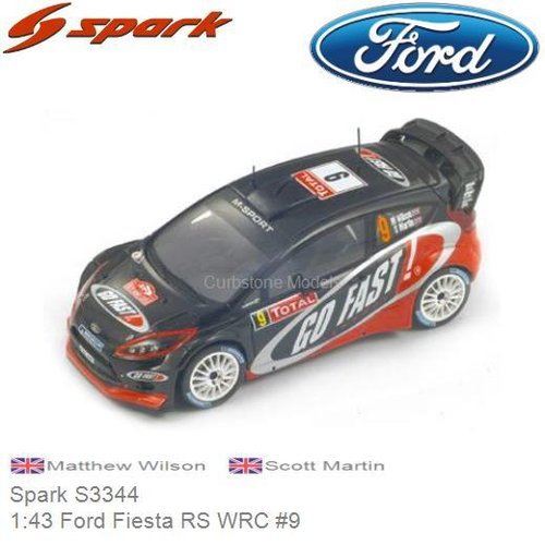 Modelauto 1:43 Ford Fiesta RS WRC #9 | Matthew Wilson (Spark S3344)