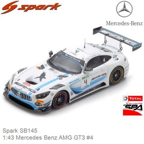 Modelauto 1:43 Mercedes Benz AMG GT3 #4 (Spark SB145)