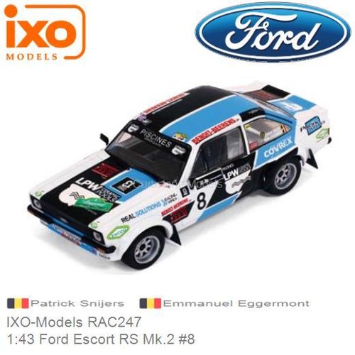 Modelauto 1:43 Ford Escort RS Mk.2 #8 | Patrick Snijers (IXO-Models RAC247)