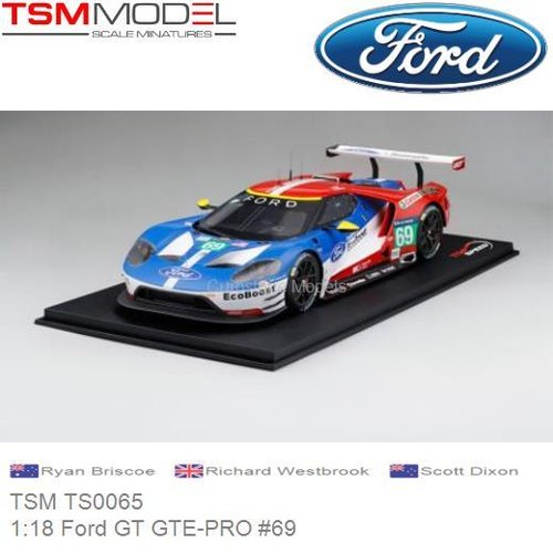 Modelauto 1:18 Ford GT GTE-PRO #69 (TSM TS0065)