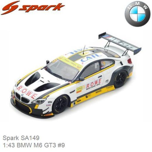 Modelauto 1:43 BMW M6 GT3 #9 (Spark SA149)