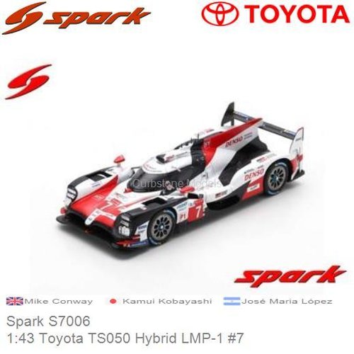 Modelauto 1:43 Toyota TS050 Hybrid LMP-1 #7 | Mike Conway (Spark S7006)
