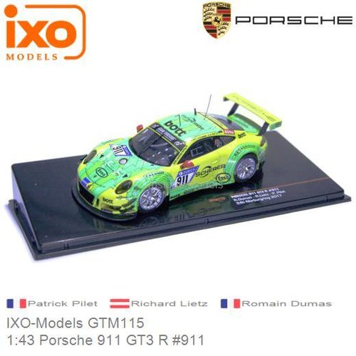 Modelauto 1:43 Porsche 911 GT3 R #911 | Patrick Pilet (IXO-Models GTM115)