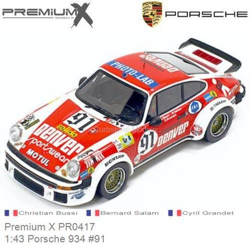 Modelcar 1:43 Porsche 934 #91 | Christian Bussi (Premium X PR0417)