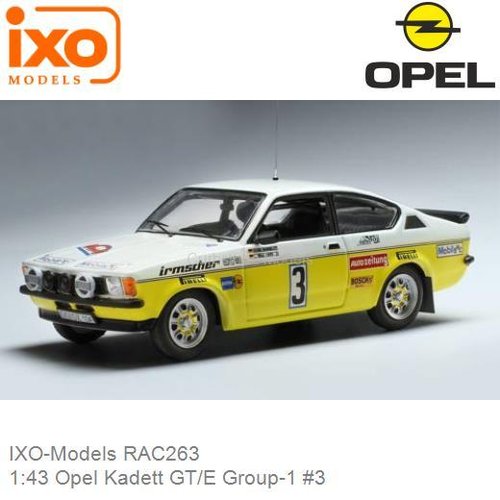 Modelauto 1:43 Opel Kadett GT/E Group-1 #3 (IXO-Models RAC263)