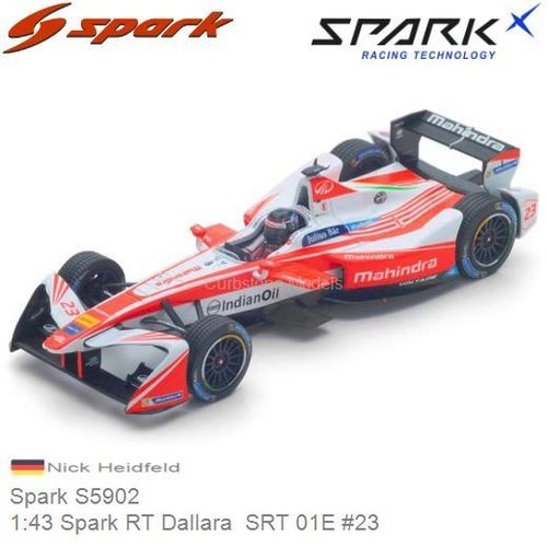 Modelauto 1:43 Spark RT Dallara  SRT 01E #23 | Nick Heidfeld (Spark S5902)