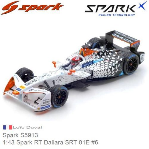 Modelauto 1:43 Spark RT Dallara SRT 01E #6 | Loïc Duval (Spark S5913)