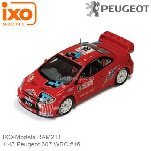 Modelauto 1:43 Peugeot 307 WRC #16 | Toni Gardemeister (IXO-Models RAM211)