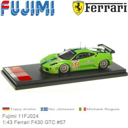 Modelauto 1:43 Ferrari F430 GTC #57 | Tracy Krohn (Fujimi 11FJ024)