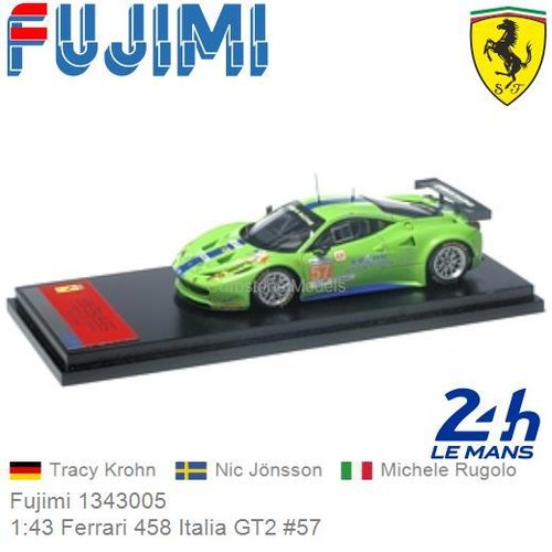 Modelauto 1:43 Ferrari 458 Italia GT2 #57 | Tracy Krohn (Fujimi 1343005)