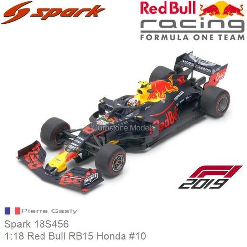 Modelauto 1:18 Red Bull RB15 Honda #10 | Pierre Gasly (Spark 18S456)