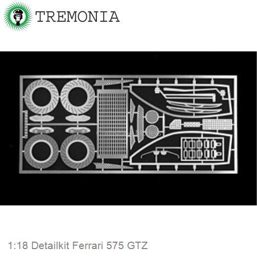 Tremonia Transkit Detail Upgrade Set for Ferrari 575 GTZ by Hot Wheels 1/18 