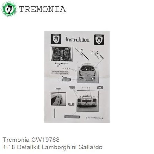 Bouwpakket 1:18 Detailkit Lamborghini Gallardo (Tremonia CW19768)