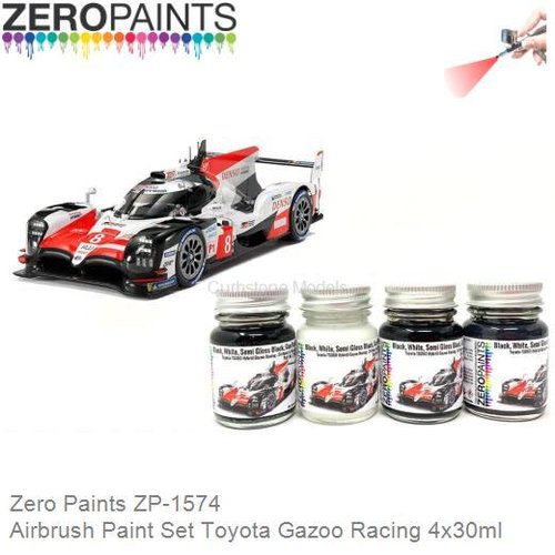 Airbrush Paint Set Toyota Gazoo Racing 4x30ml (Zero Paints ZP-1574)