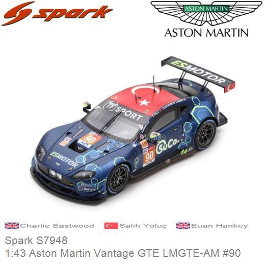 Modelauto 1:43 Aston Martin Vantage GTE LMGTE-AM #90 (Spark S7948)