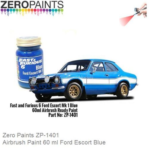 Airbrush Paint 60 ml Ford Escort Blue (Zero Paints ZP-1401)