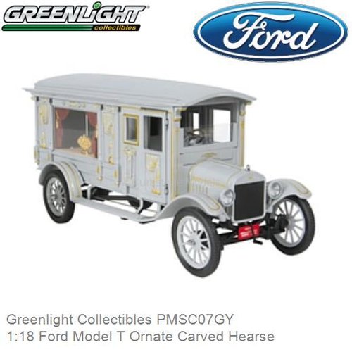 1:18 Ford Model T Ornate Carved Hearse (Greenlight Collectibles PMSC07GY)