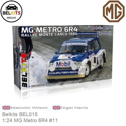 Modelauto 1:24 MG Metro 6R4 #11 | Malcolm Wilson (Belkits BEL015)