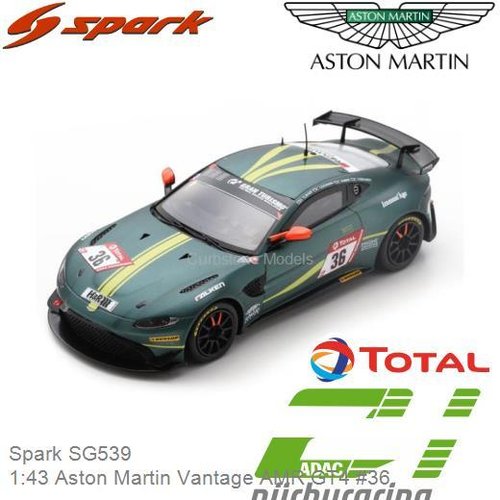 Modelauto 1:43 Aston Martin Vantage AMR GT4 #36 | Darren Turner (Spark SG539)