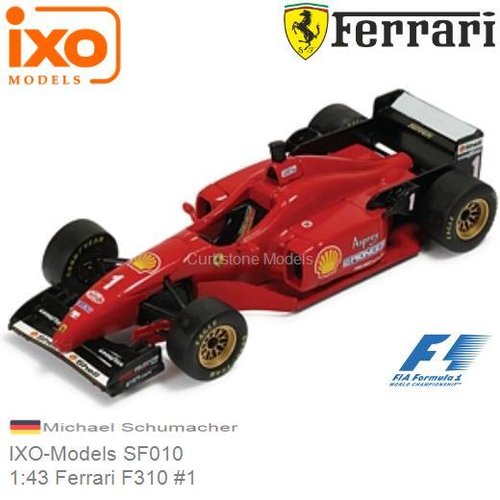 Modelauto 1:43 Ferrari F310 #1 | Michael Schumacher (IXO-Models SF010)