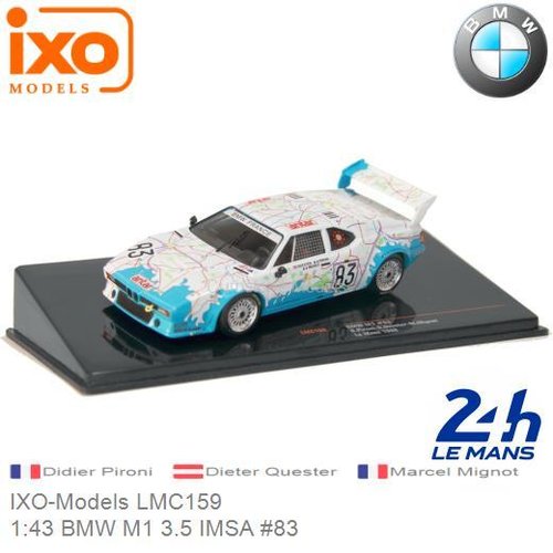 Modelauto 1:43 BMW M1 3.5 IMSA #83 | Didier Pironi (IXO-Models LMC159)