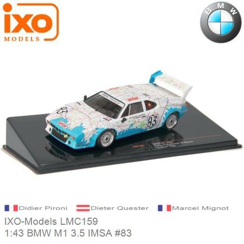 Modelauto 1:43 BMW M1 3.5 IMSA #83 (IXO-Models LMC159)