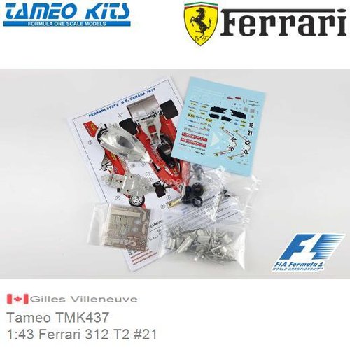 Bouwpakket 1:43 Ferrari 312 T2 #21 | Gilles Villeneuve (Tameo TMK437)