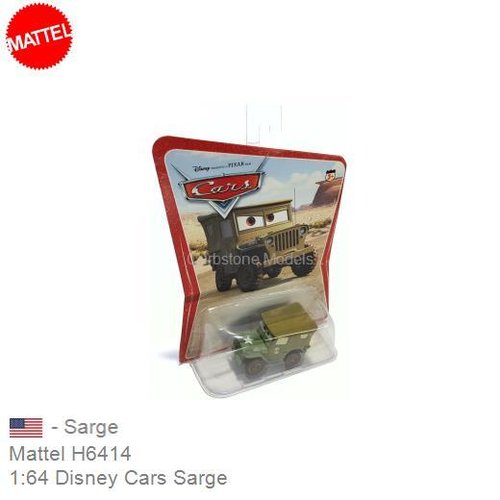 Modelauto 1:64 Disney Cars Sarge | - Sarge (Mattel H6414)