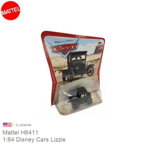 Modelauto 1:64 Disney Cars Lizzie | - Lizzie (Mattel H6411)