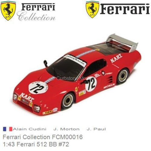 Modelauto 1:43 Ferrari 512 BB #72 | Alain Cudini (Ferrari Collection FCM00016)