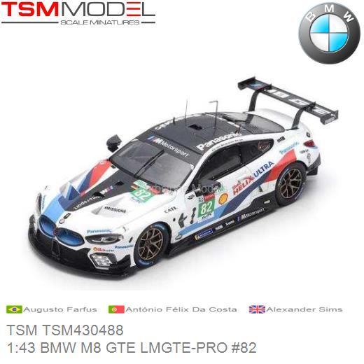 Modelauto 1:43 BMW M8 GTE LMGTE-PRO #82 | Augusto Farfus (TSM TSM430488)