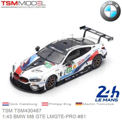 Modelauto 1:43 BMW M8 GTE LMGTE-PRO #81 | Nick Catsburg (TSM TSM430487)