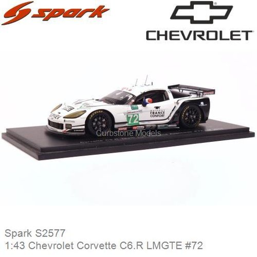 Modellauto 1:43 Chevrolet Corvette C6.R LMGTE #72 | David Hart (Spark S2577)