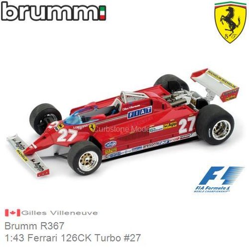 Modelauto 1:43 Ferrari 126CK Turbo #27 | Gilles Villeneuve (Brumm R367)