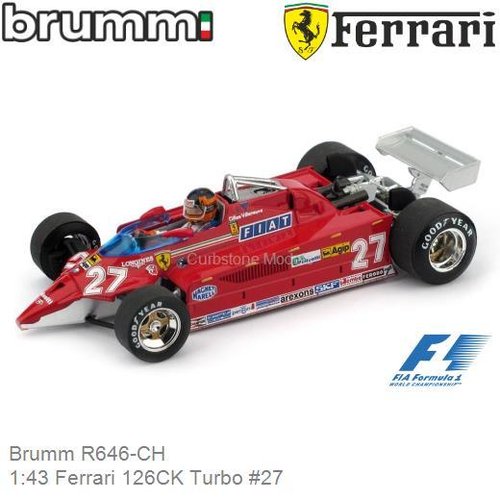 Modelauto 1:43 Ferrari 126CK Turbo #27 | Gilles Villeneuve (Brumm R646-CH)