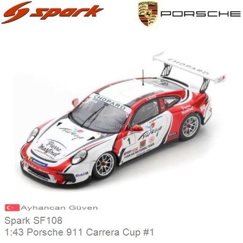 Modelauto 1:43 Porsche 911 Carrera Cup #1 | Ayhancan Güven  (Spark SF108)