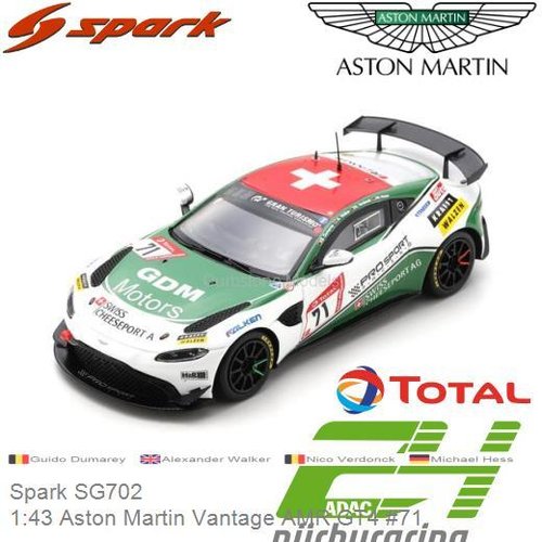 PRE-ORDER 1:43 Aston Martin Vantage AMR GT4 #71 | Guido Dumarey (Spark SG702)
