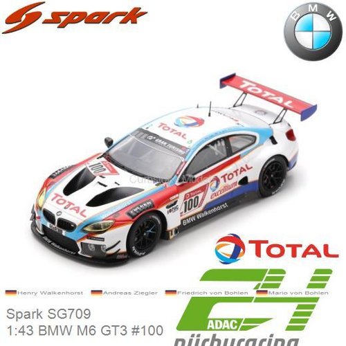 PRE-ORDER 1:43 BMW M6 GT3 #100 | Henry Walkenhorst (Spark SG709)