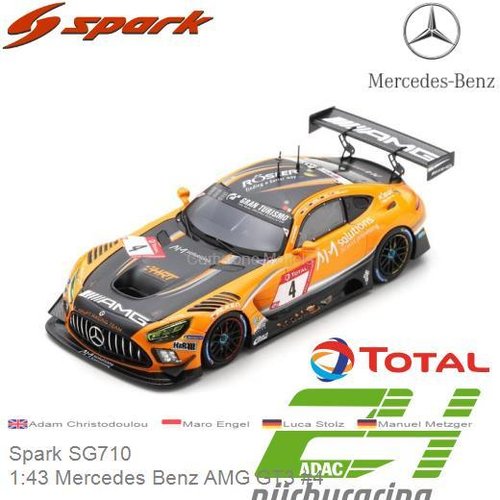 PRE-ORDER 1:43 Mercedes Benz AMG GT3 #4 | Adam Christodoulou (Spark SG710)