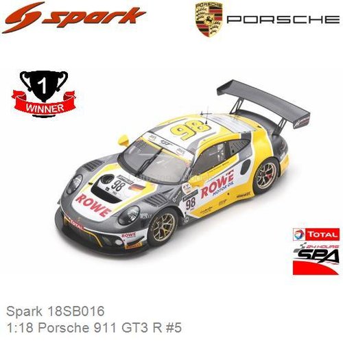 Modelauto 1:18 Porsche 911 GT3 R #5 (Spark 18SB016)