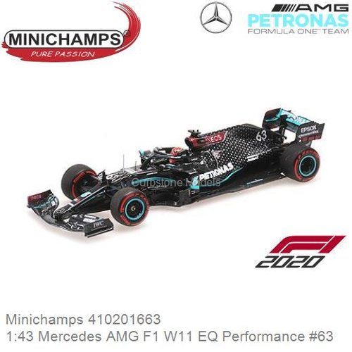 Modelauto 1:43 Mercedes AMG F1 W11 EQ Performance #63 | George Russell (Minichamps 410201663)