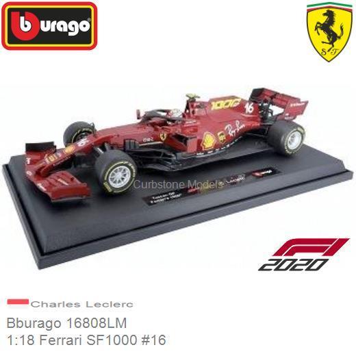 Scuderia Ferrari SF1000 1:18 2020 Charles Leclerc #16-1000th Race Bburago 