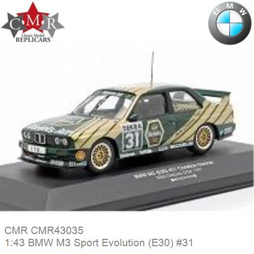 Modelauto 1:43 BMW M3 Sport Evolution (E30) #31 | Christian Danner (CMR CMR43035)