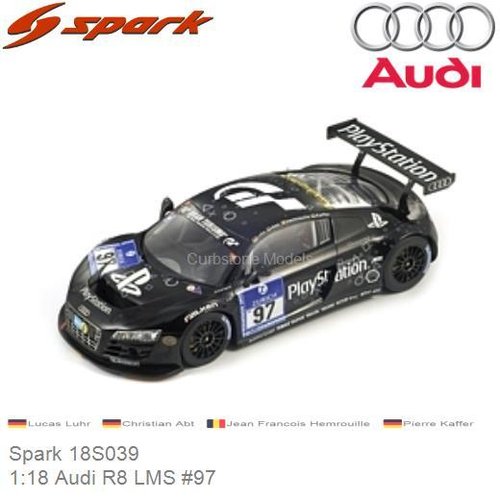 Modelauto 1:18 Audi R8 LMS #97 | Lucas Luhr (Spark 18S039)